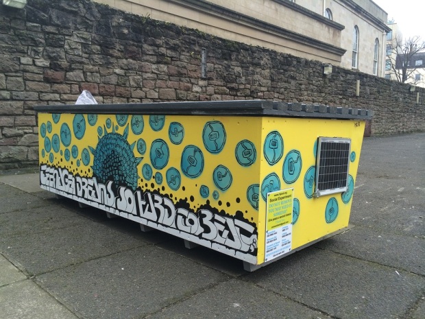 Homeless box in Belfast city centre